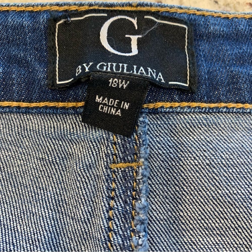 G by Giuliana Skinny Jeans Raw Hem Red Stripe Size 18W - Picture 7 of 9